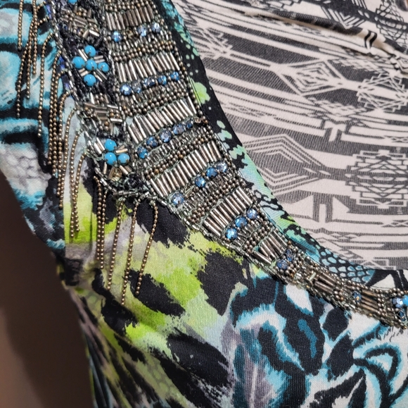 Alberto Makali Beaded fringe neckline sheath dress with POCKETS - Picture 4 of 9